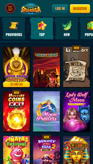 I giochi disponibili su Spinanga — slot, giochi da tavolo e casinò live
